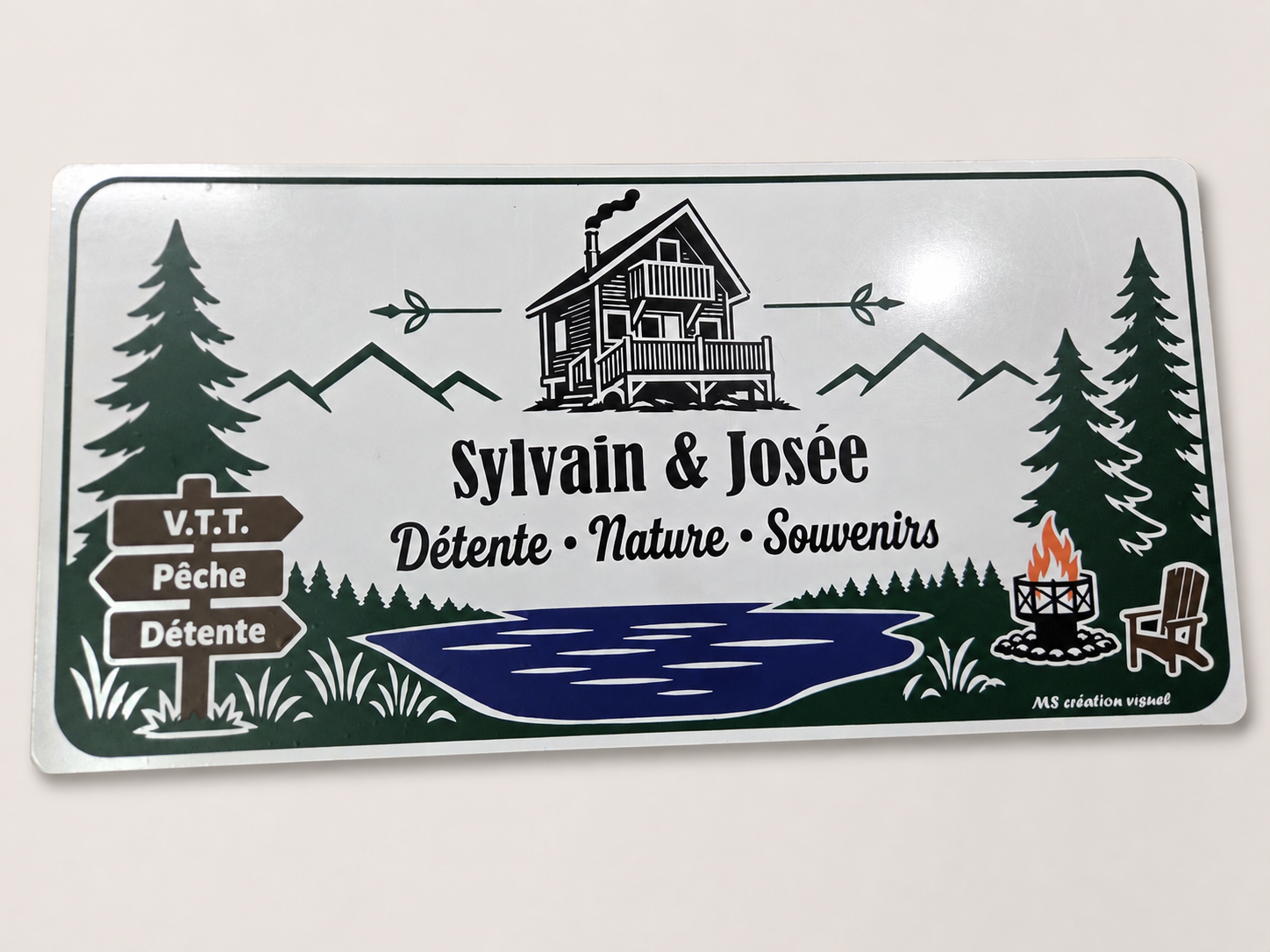 Panneau personnalisé — signalisation, chalet ou camping